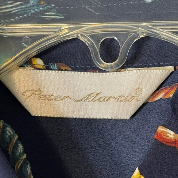 80s 90s Status Tassel Chain Print 100% Silk Shirt Blouse 4 NWT - Picture 5 of 6